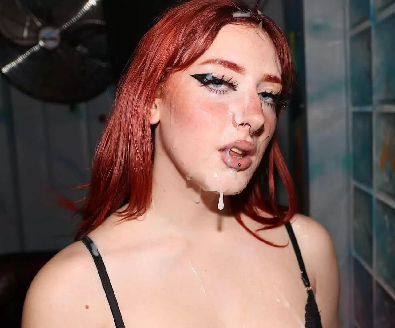 Let’s match the amount of cum on my face to how much is in my pussy, who’s next? 😏😩 posted by Sunfl0werDoll