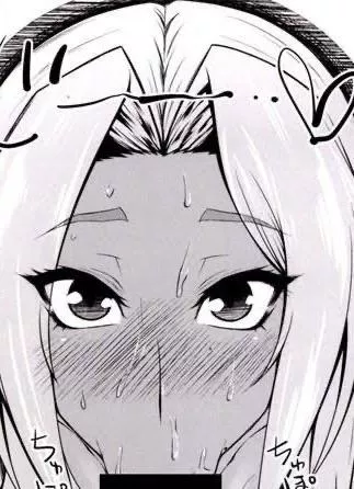 LF Mono Source: POV, white hair, 1girl, implied fellatio, fellatio, blushing, looking at viewer, tanned, dark skin, :>=, heart, black eyes, long hair, black bar censorship, sweating posted by Simpsons138