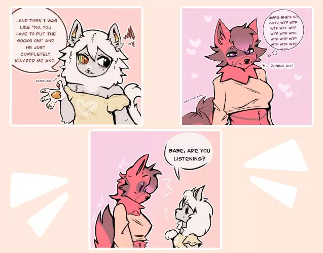 short silly comic of me and my gfs sonas ehehe (art by me) by rainbowcheeseyy