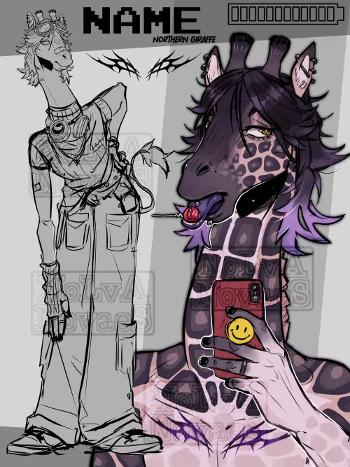 WIP Giraffe ref sheet (art by me) by Nolva_Novaes