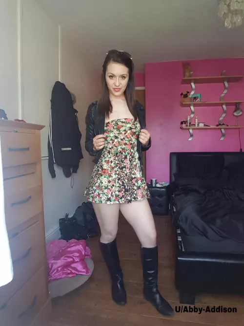 10 year throwback to the time I got a new leather jacket. Look how cool I was in my old bedroom at my house parents house 😂 by abby-addison