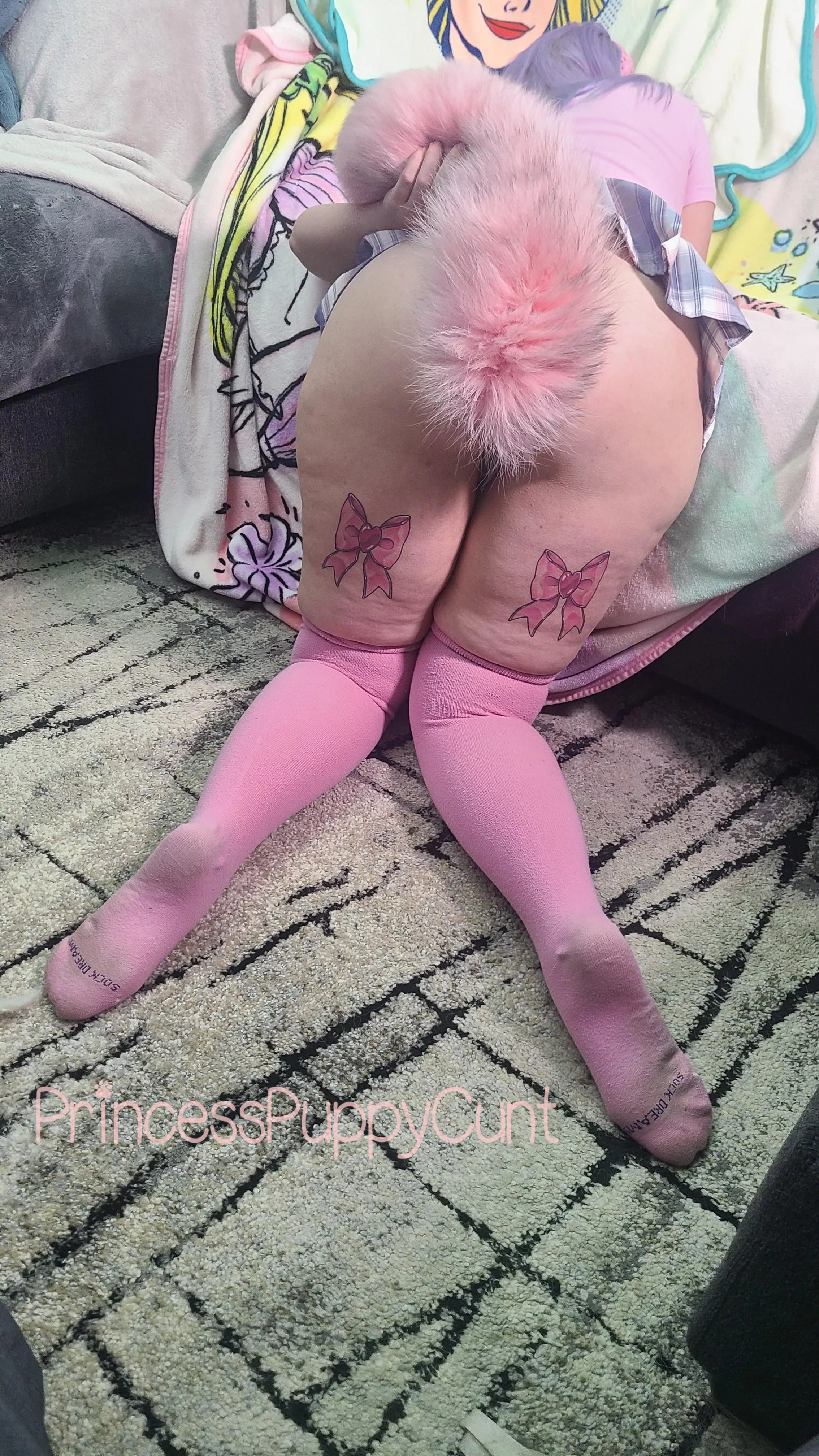 Do you prefer my pink tail or my purple one? posted by PrincessPuppyCunt