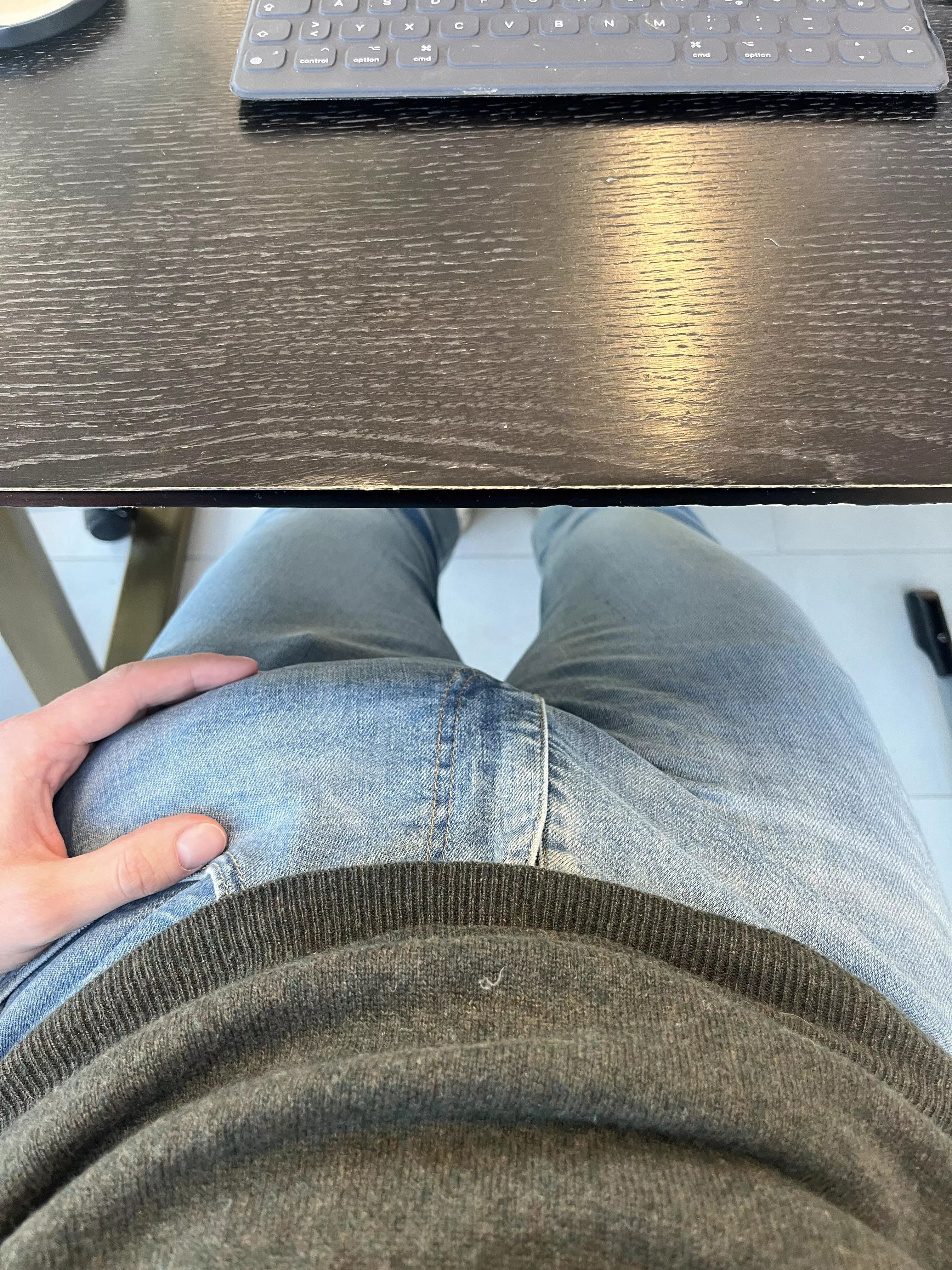 How does my soft cock look in these jeans? posted by horsecockgerman