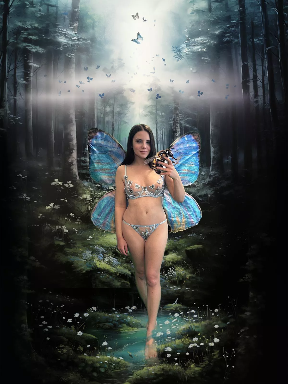 Just a little fairy and her pet bee posted by spicyseamstress