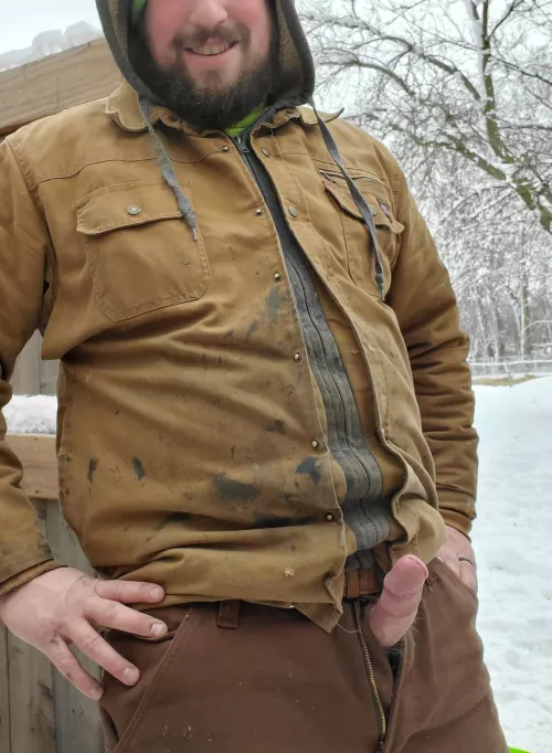 Never to cold or snowy for this tradesman to service your needs! by IdHITit6969