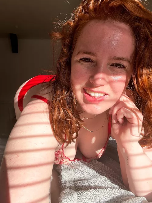 Redhead in red underwear by Background-Hunter178