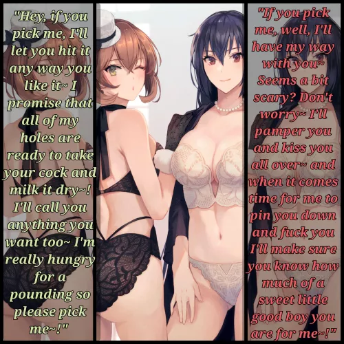 Take your pick~! [Male POV] [Free-use] [Femsub] [Gentle Femdom] by CaptainAtinizer