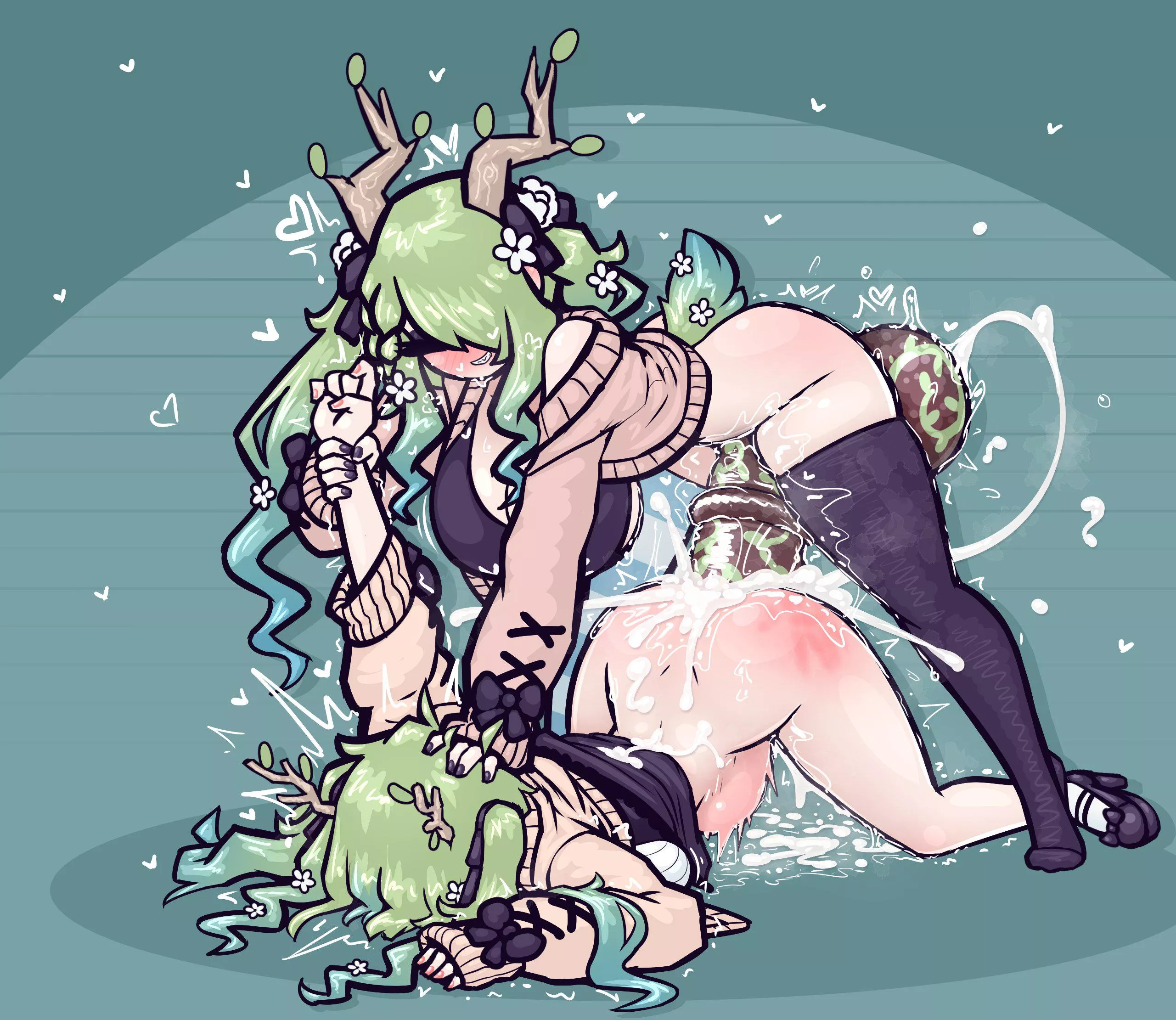 Watering her saplings~ posted by Eclipse-Sama