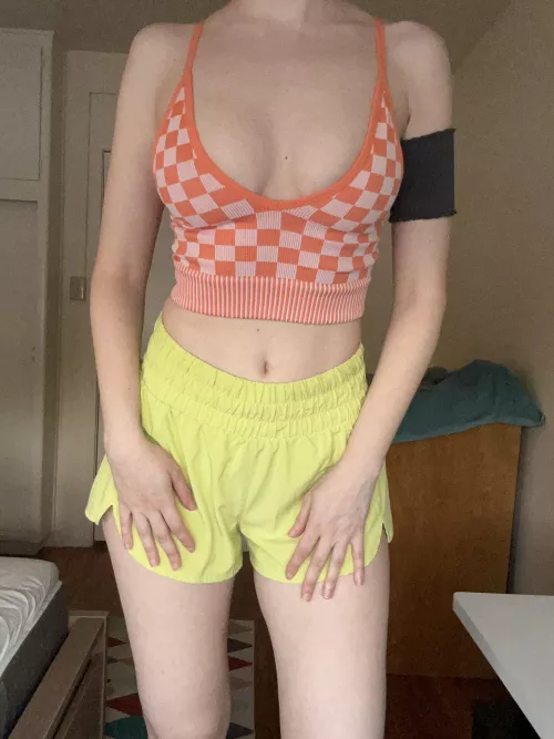 Do you think this shows too much for the gym? by Sunnysinful2000