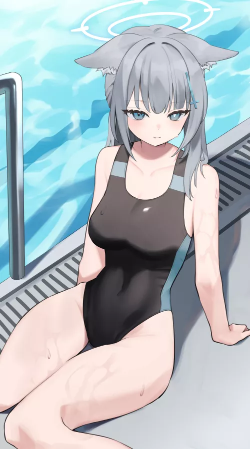 Wet Shiroko thighs by xSaviour_N