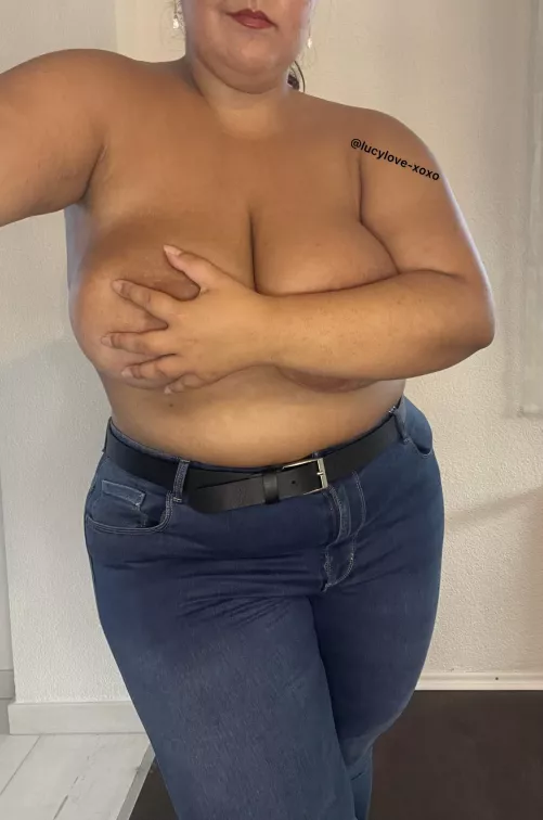a topless bbw in jeans hits different… by LucyLove-xoxo