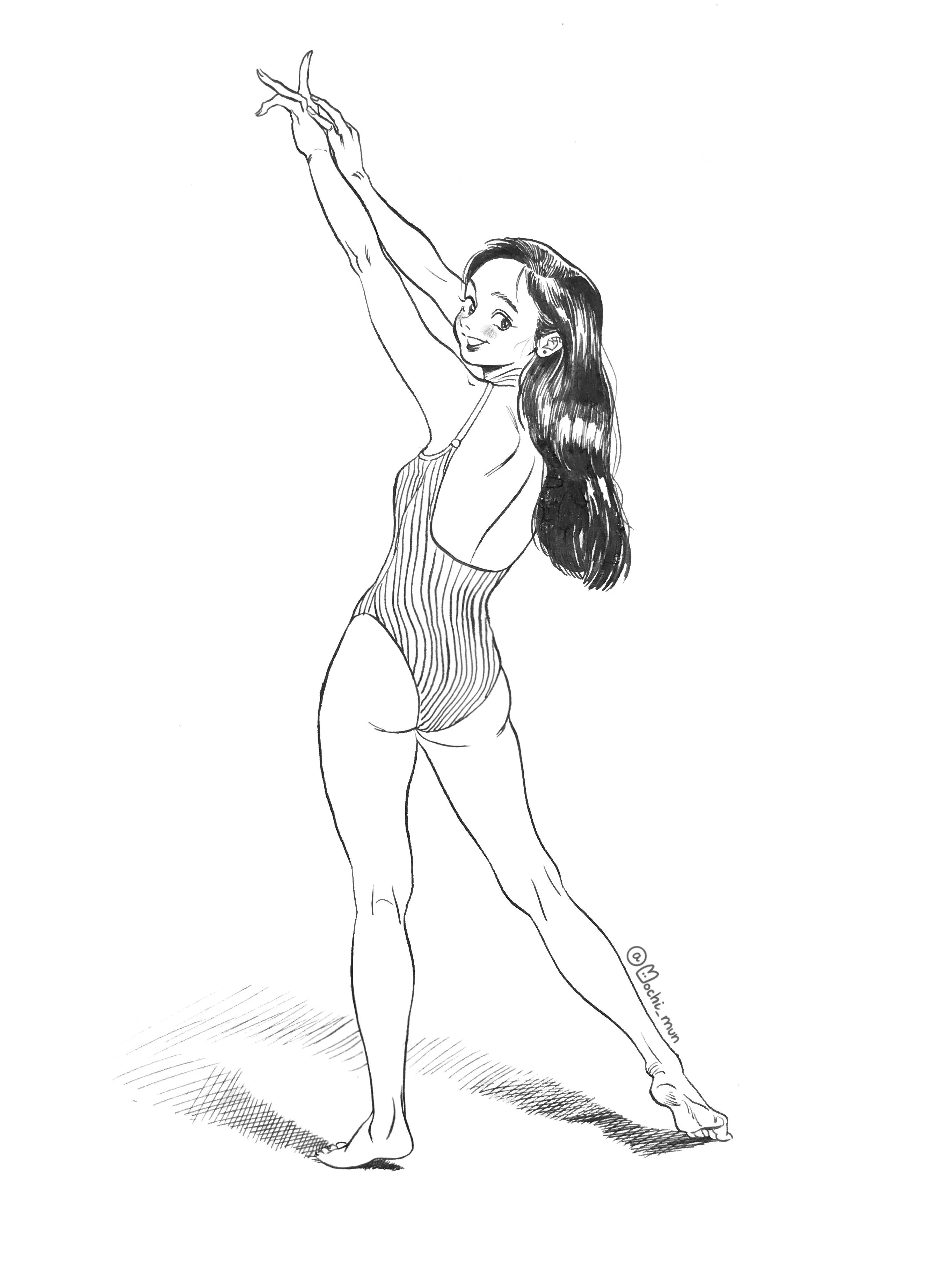 Athletic back thighs by Me posted by mochimunart