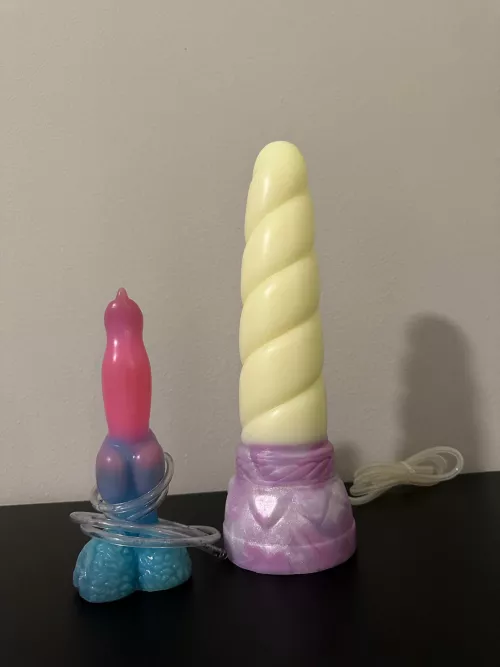 Got my first large toy in the mail today. 😳 Large Mystic (Flirty Dawg Lucky Medium for scale). Bigger than expected but I am excited. by AeriTheNeko