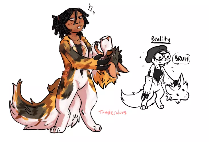 In the Headless Lounge Like (source is me, @tanglewrangles on twitter) by tanglecolors