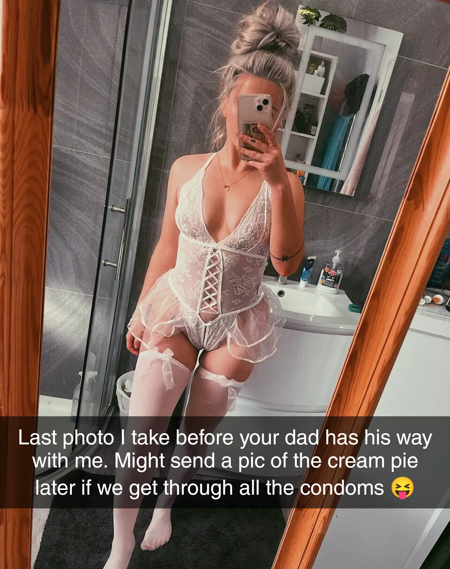 Just a caption? Or a real snap I sent? 😈 posted by sandicakes695