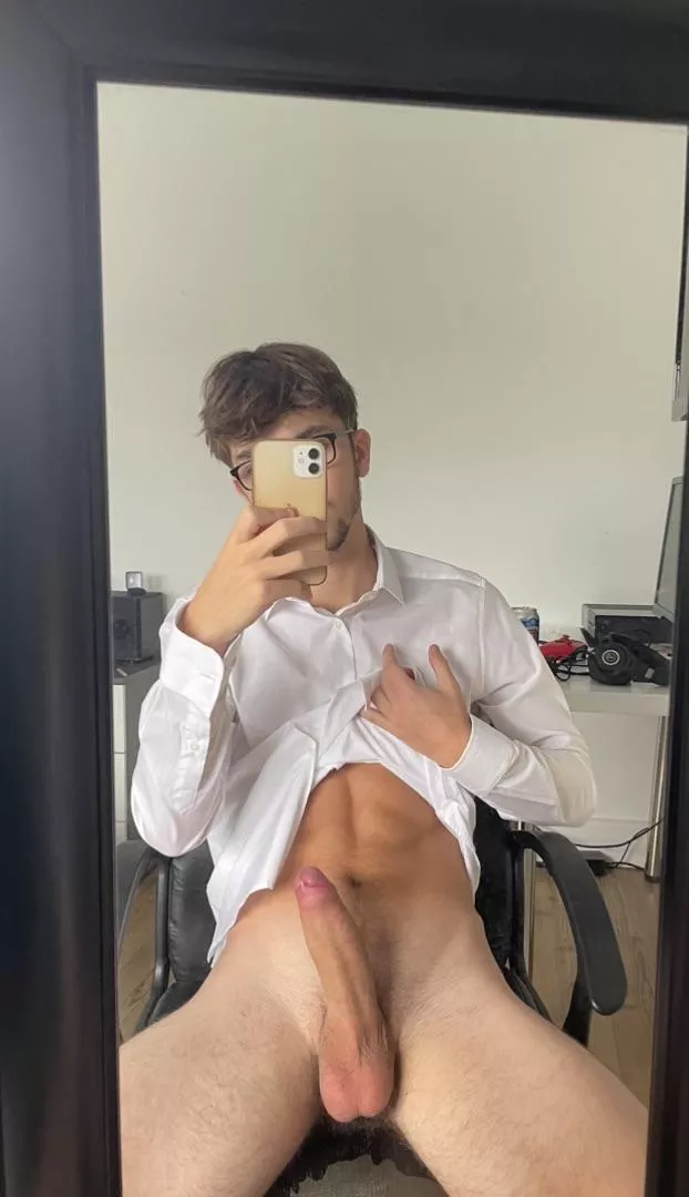 Just got back from work, why don’t you suck it or maybe even ride it? posted by HugeTeenRod