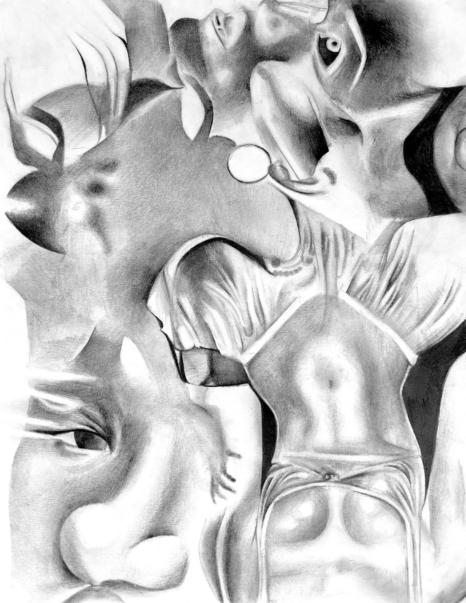 Plastic Cling Wrap, me (NAJAI), pencil, 2024 posted by Naneepdf