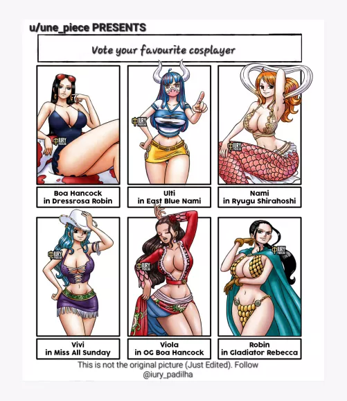 Presenting One Piece Hot Cosplay Event 🎉 (Vote your favorire girl to WIN) 😍🔥👇 by Comfortable_Fan_6690