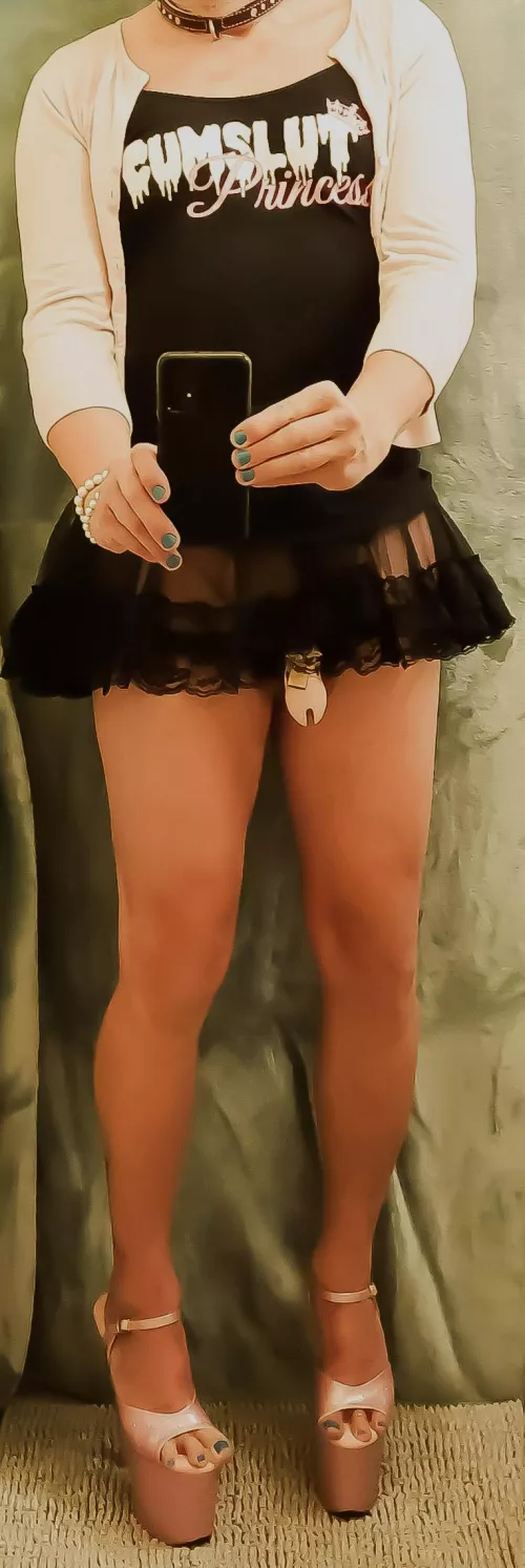 Displaying my chastity and cum cravings at the club tonight. by SissyCuckAva