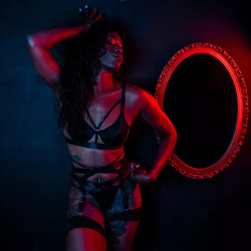 Ms. S in black lingerie. by briicherri