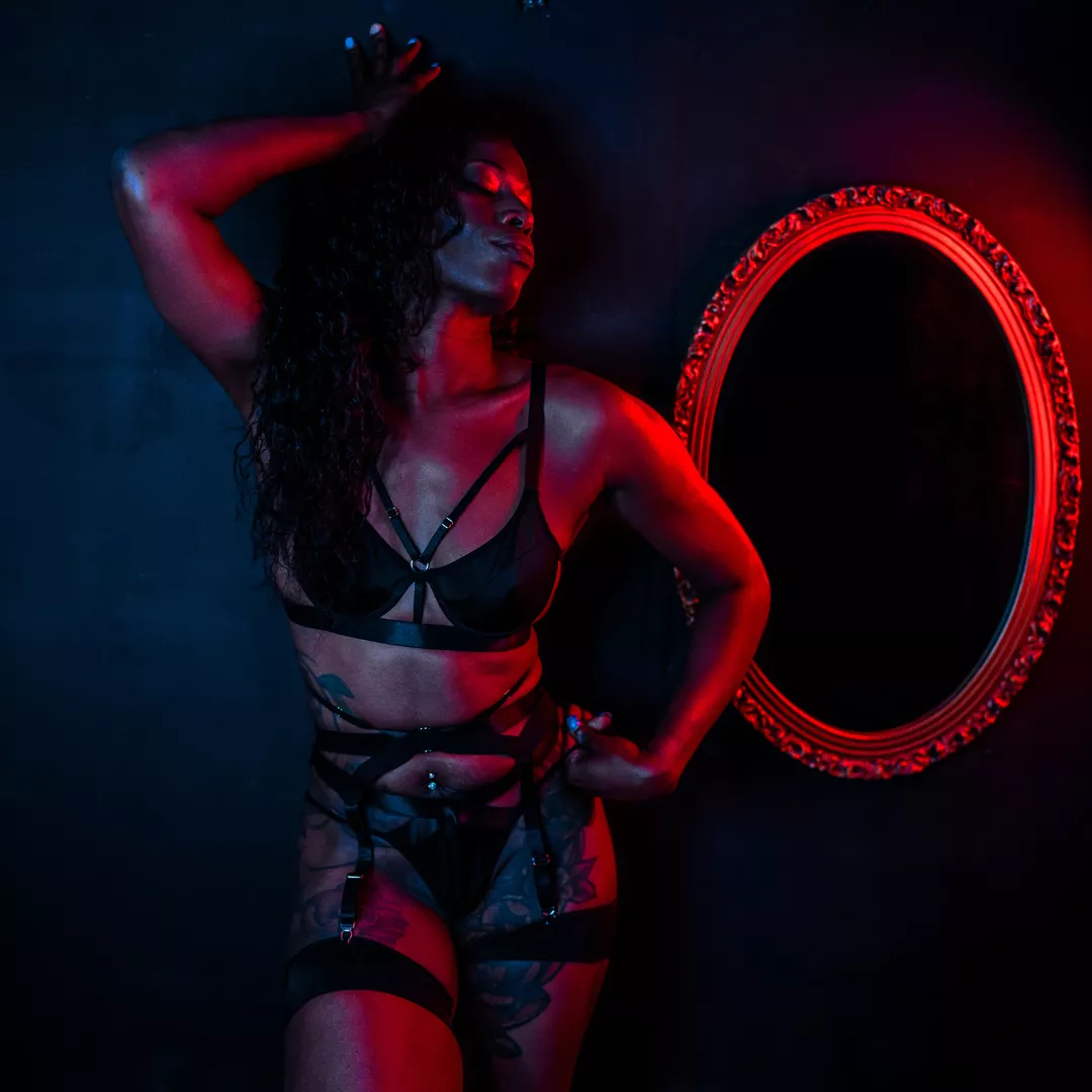 Ms. S in black lingerie. posted by briicherri