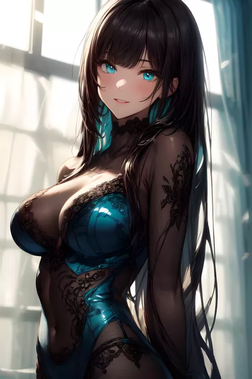 Partial Blue Body Stocking by CheetahSperm18