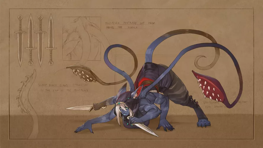 Displacer beast, but monstergirl by rserenity