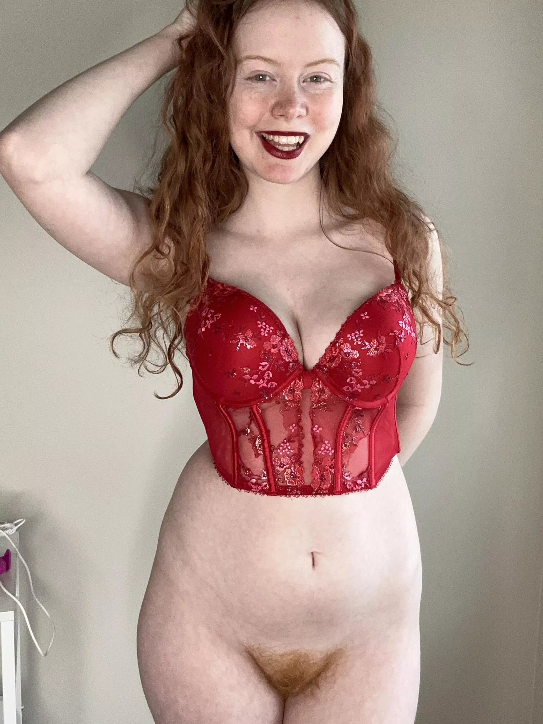 redhead in red posted by cherrylovebombb