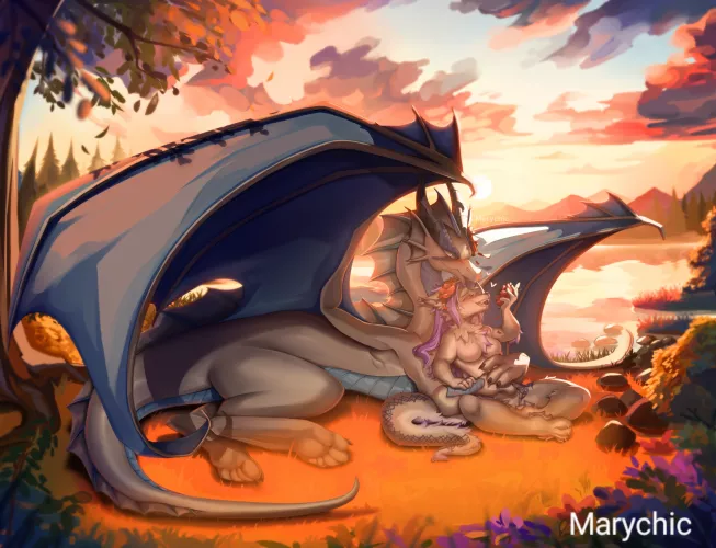 Big commission done x3! A time to enjoy in Nature (Art by me) by Marychic3908