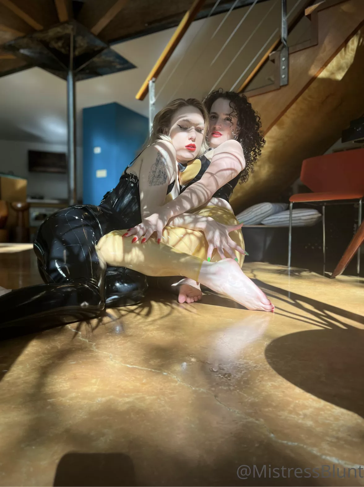 Double trouble in latex posted by MistressBlunt