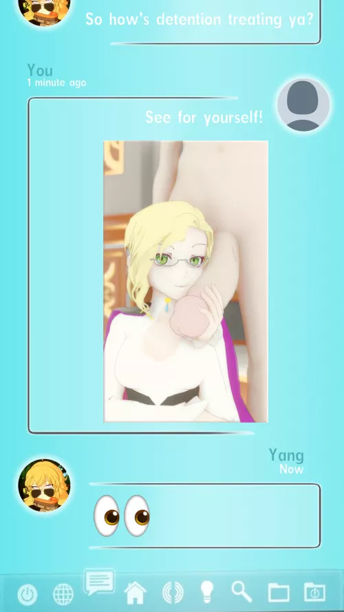 Glynda and her big friend (need help finding source) by Drauga_22