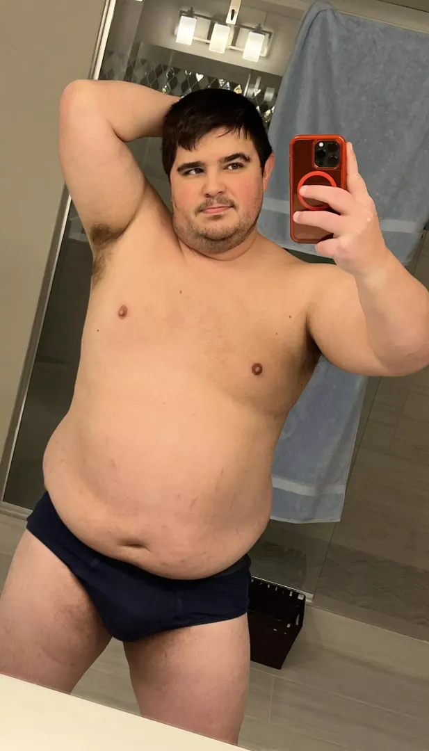 May not be hairy, but hope y’all still like to see a big guy in briefs posted by cubwriter30