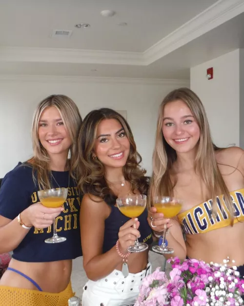 Michigan Babes Drinking Mimosas by juanathanluis
