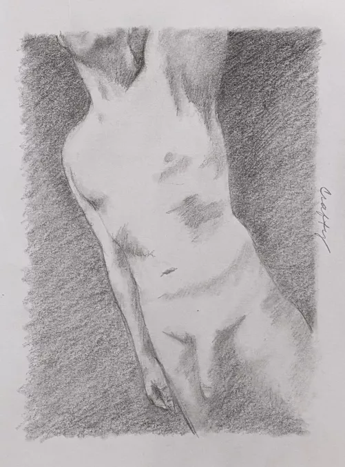 Pencil sketch of u/redactedfive. Graphite on bristol by Crafty510