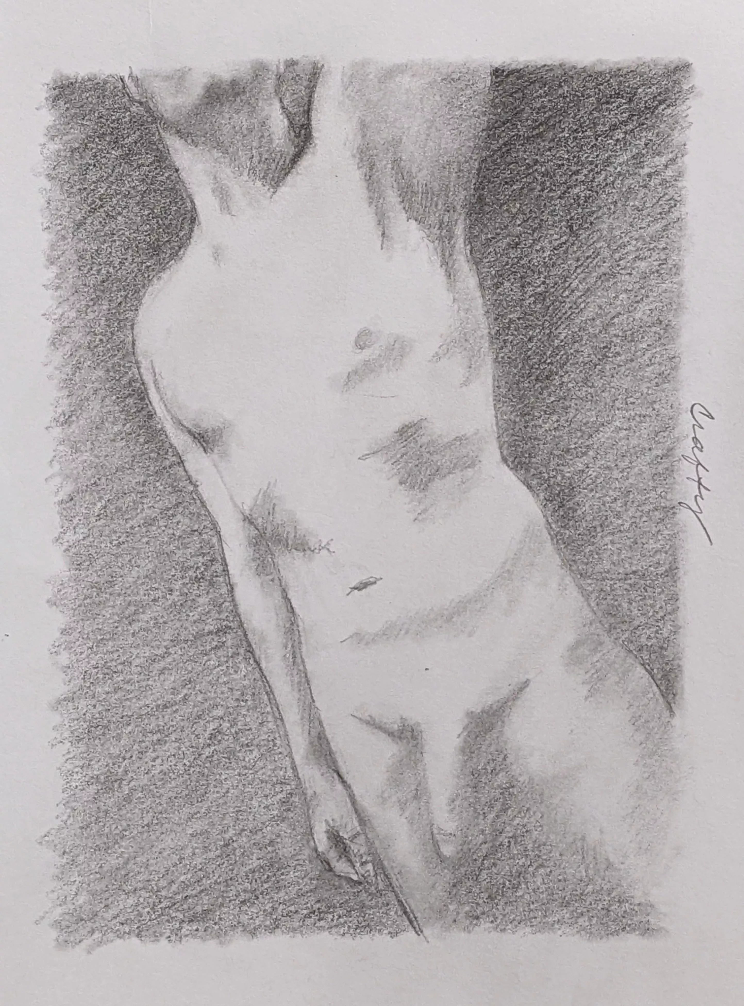 Pencil sketch of u/redactedfive. Graphite on bristol posted by Crafty510