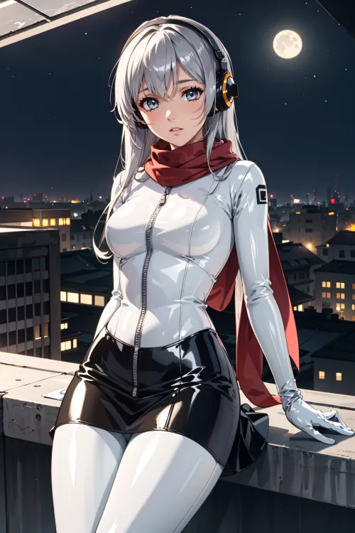 Red Scarf & Monochrome by CheetahSperm18