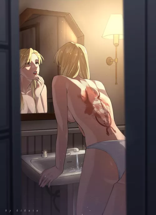 Riza getting ready for the night by xSaviour_N