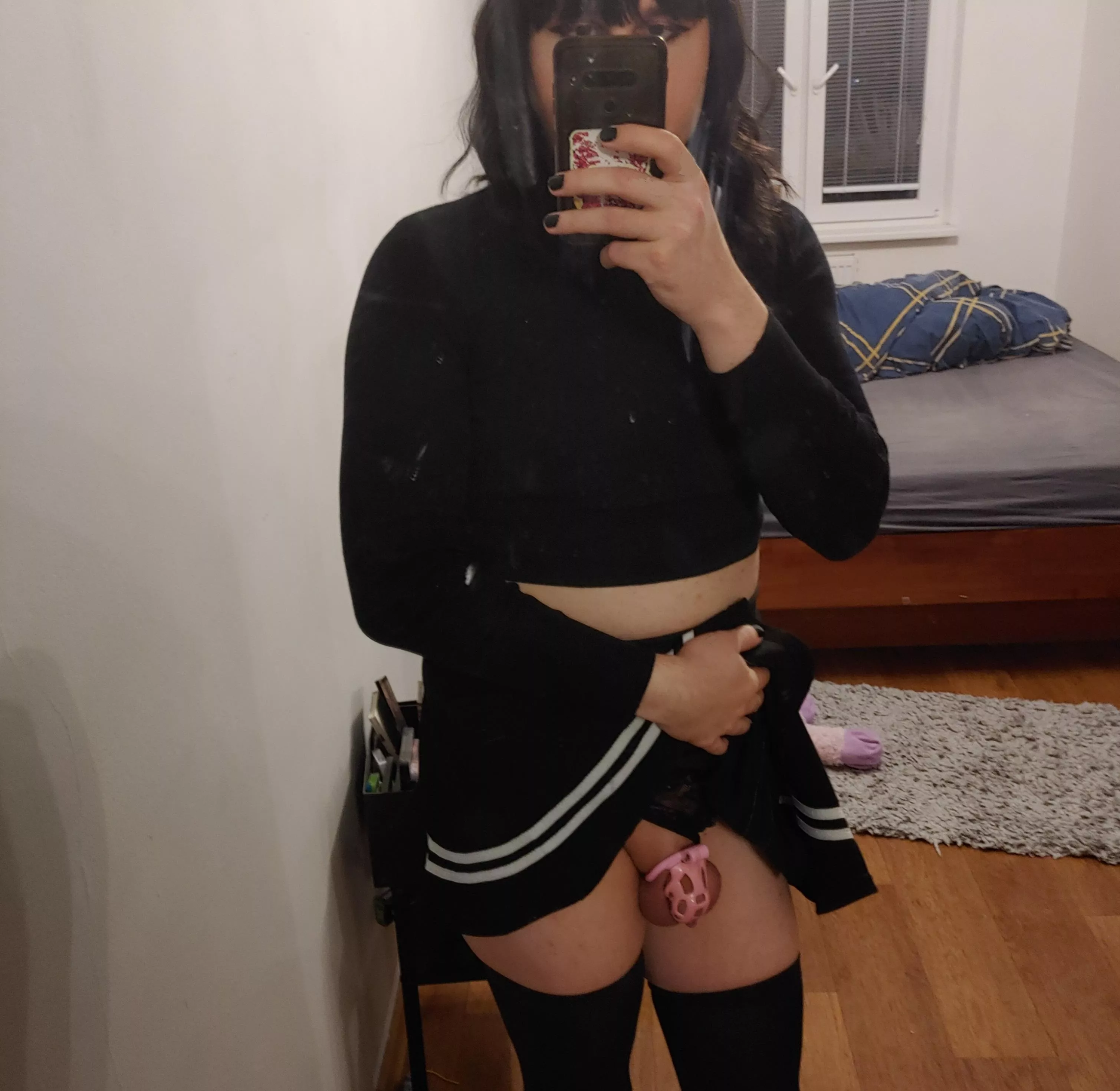 Today it has been exactly one year since my Mistress locked me up. Today she rewarded me for being a good girl with proper orgasm and told me to enjoy it as it was my last orgasm ever 💜 posted by littletrap_uwu