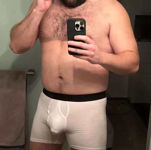 White boxers sure lead to a nice cock outline huh? by whodat_man