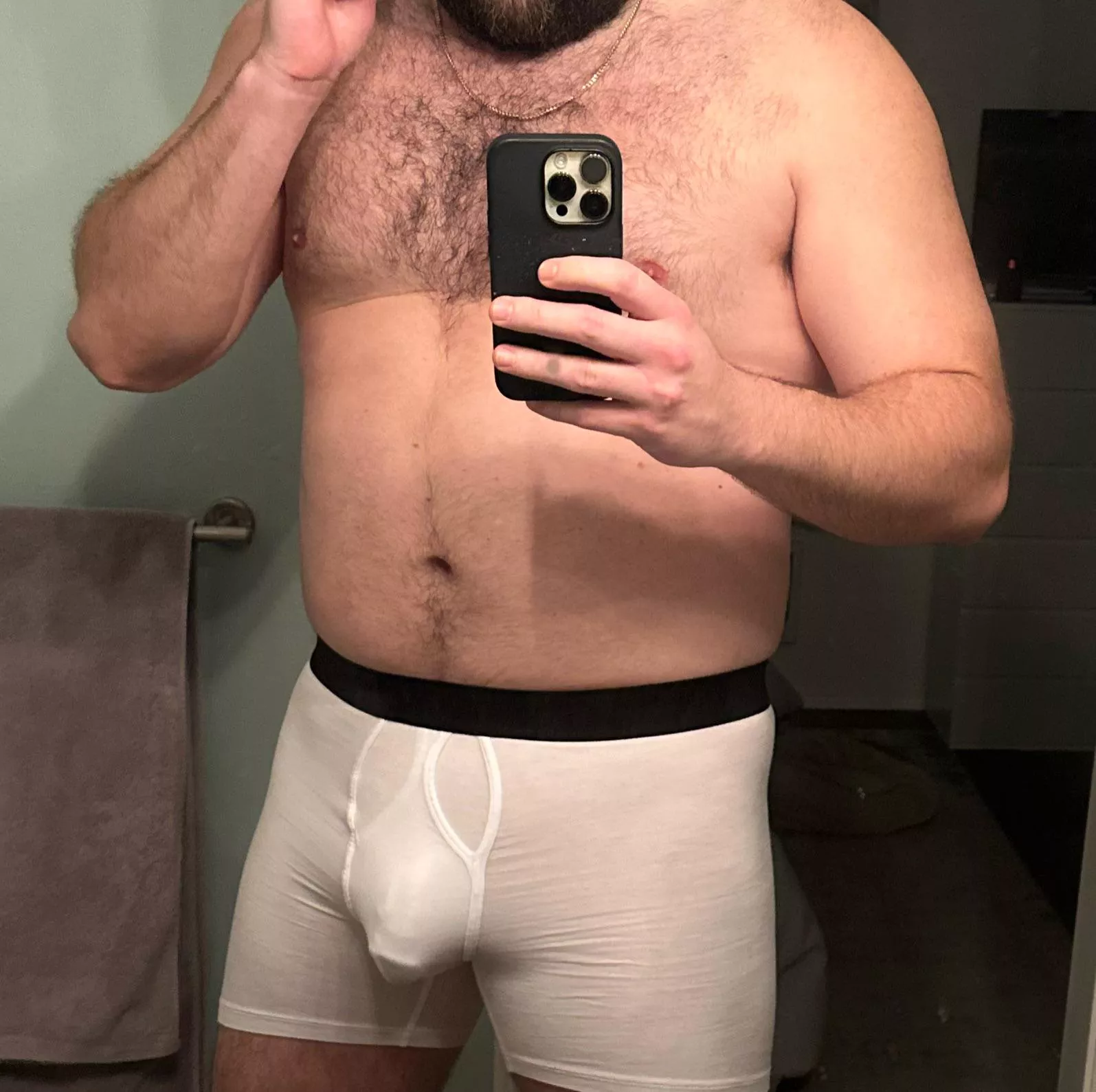 White boxers sure lead to a nice cock outline huh? posted by whodat_man