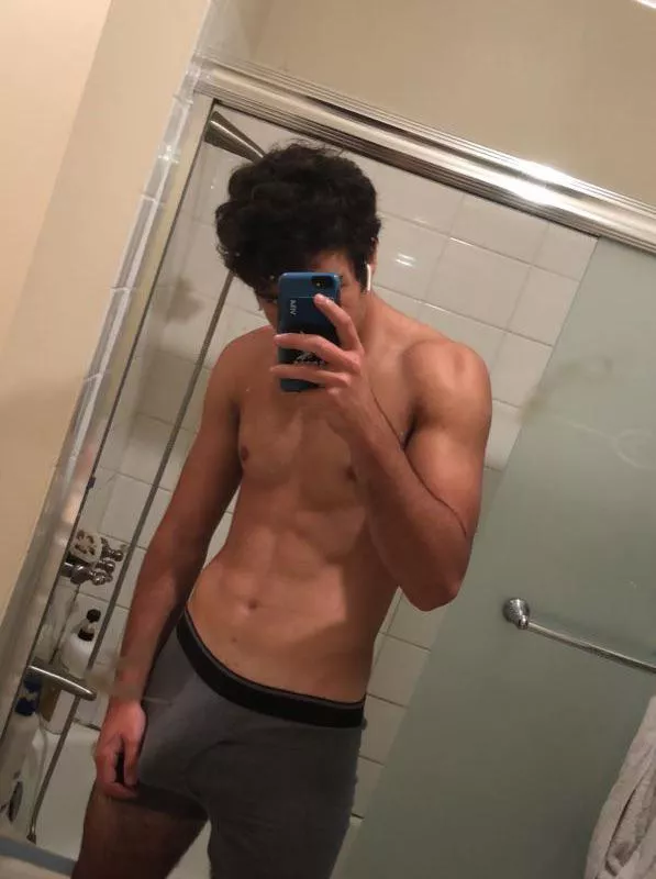 You enter the bathroom and see me standing like this. Wyd???! posted by Hungry_Tour_5506