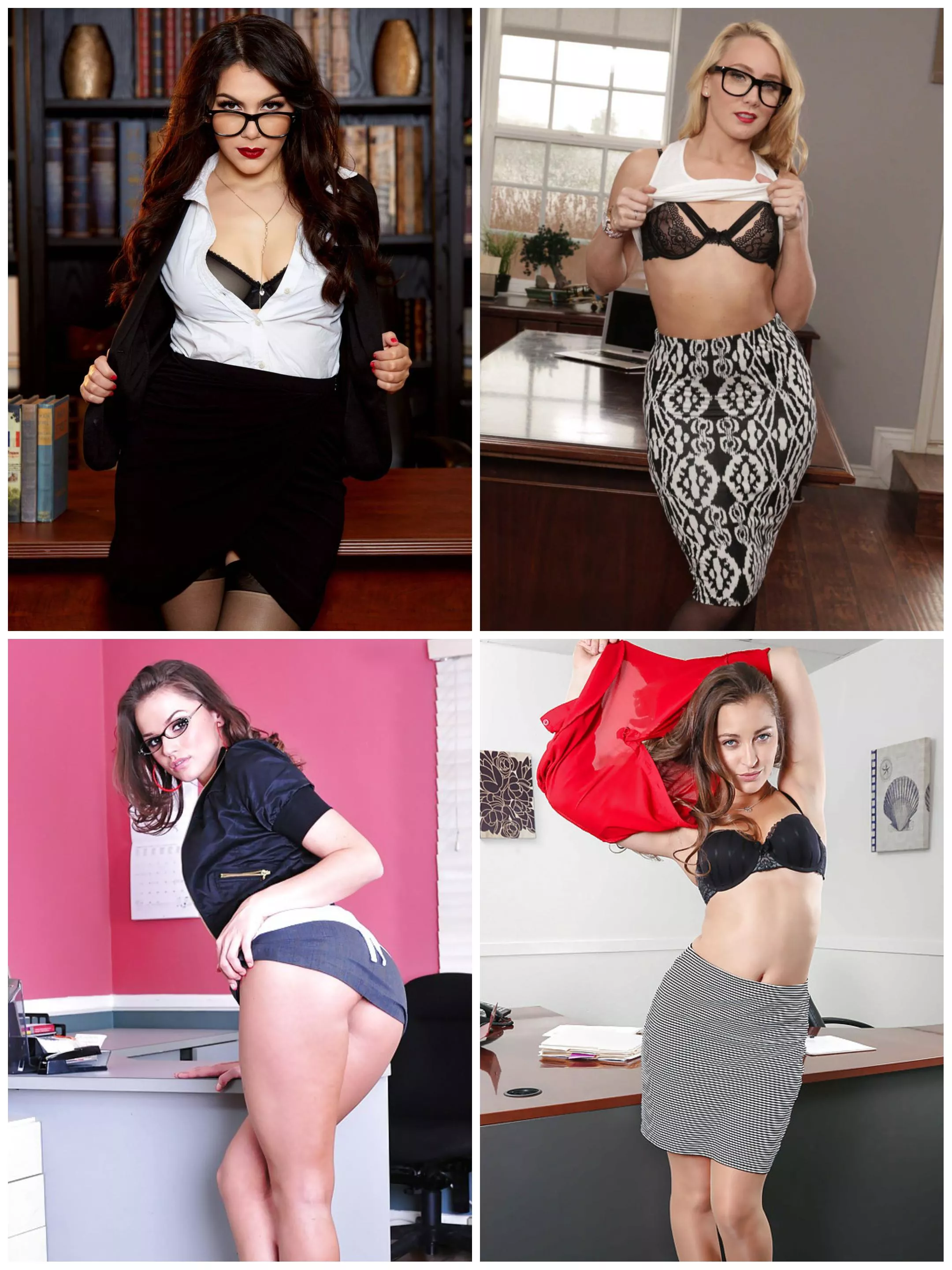 Best Secretary Tournament : Pick 2 of your favorite secretaries for the next round - Quarterfinals Part 3: [Valentina Nappi] vs [AJ Applegate] vs [Tori Black] vs [Dani Daniels] posted by meltedplankton