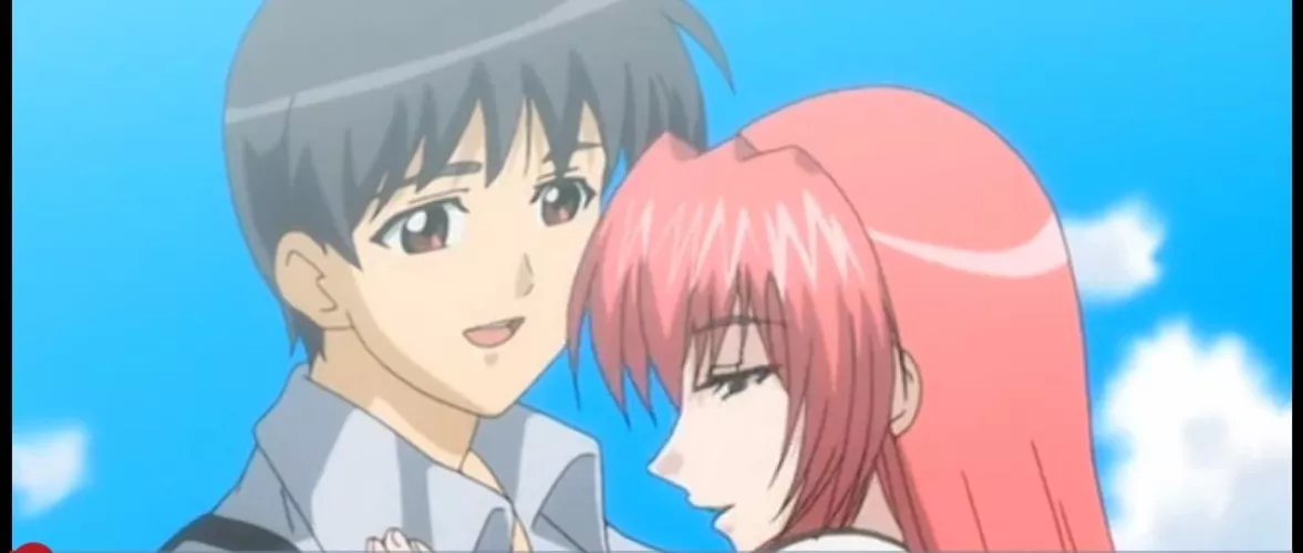 Color: 1boy, 1girl, pink hair, black hair by Sorrelfur