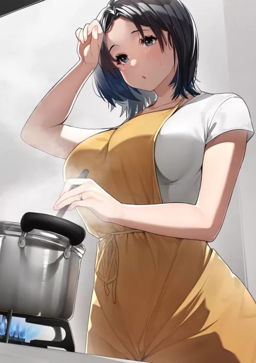 cute milf cooking [original] by Zewen_Senpai