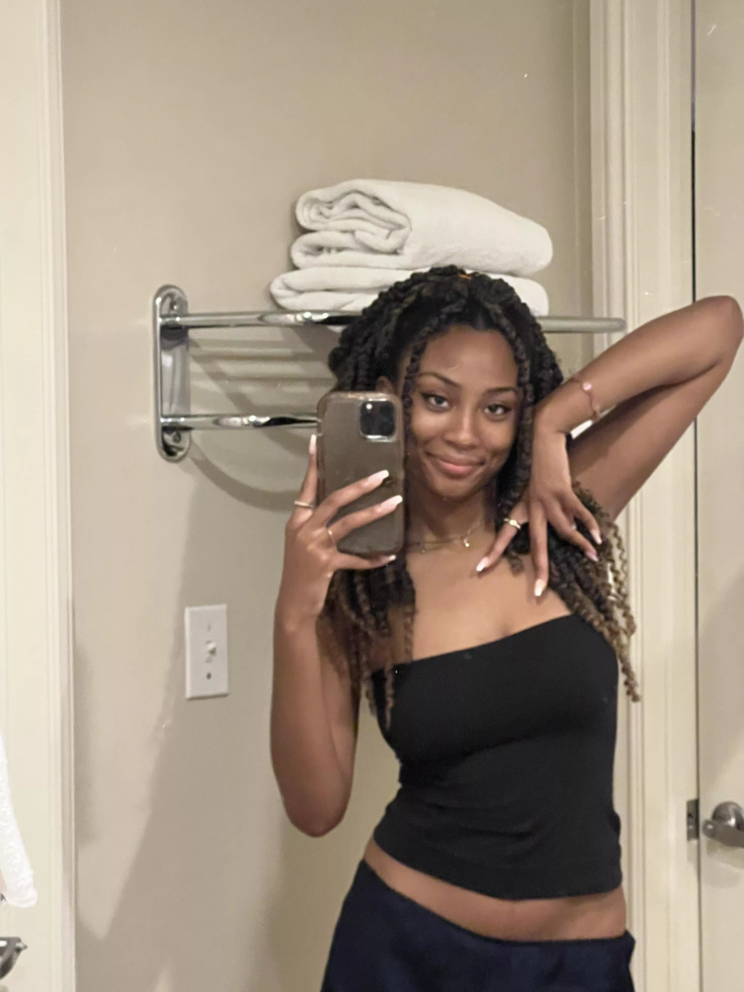 Do we like this crop top on me? Be honest. posted by Vegetable-Chance9180