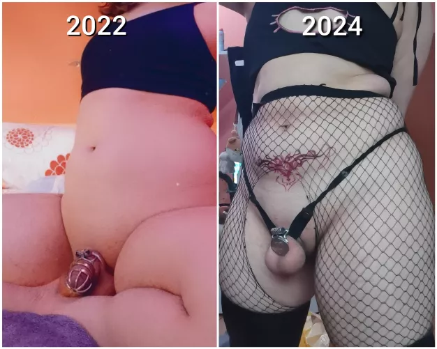 How it started vs How its going 🥺 chastity really turned me into a slut 💞 by hypersexual_gal