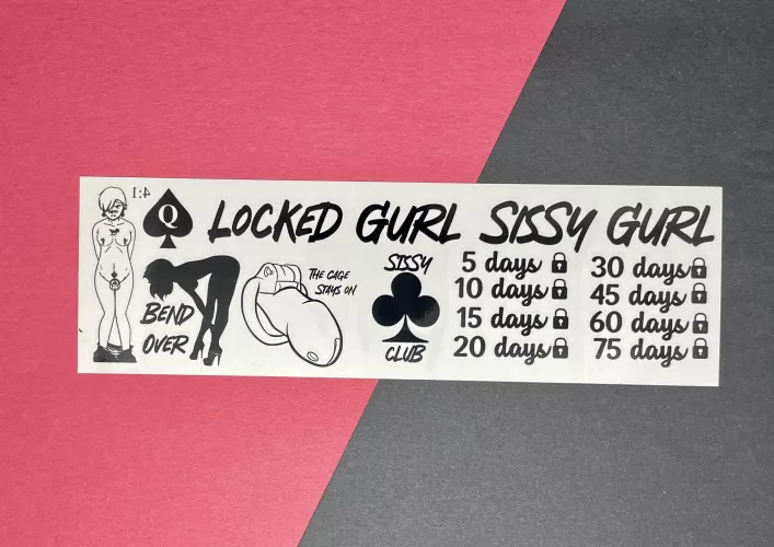I know I would put them on someone but who would wear these temp tattoos for me, perfect for the locked sissy gurls out there! ;) by Kinkable