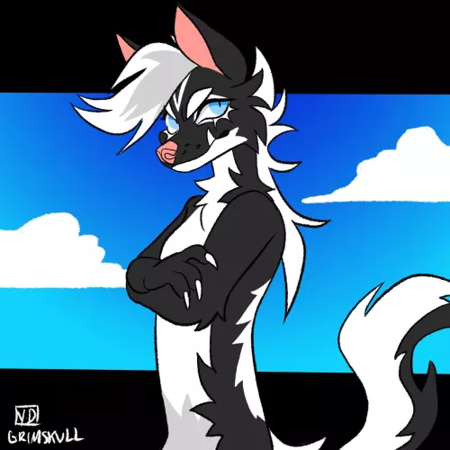 My skunk sona :P (art by me) by Grimskvll_ink