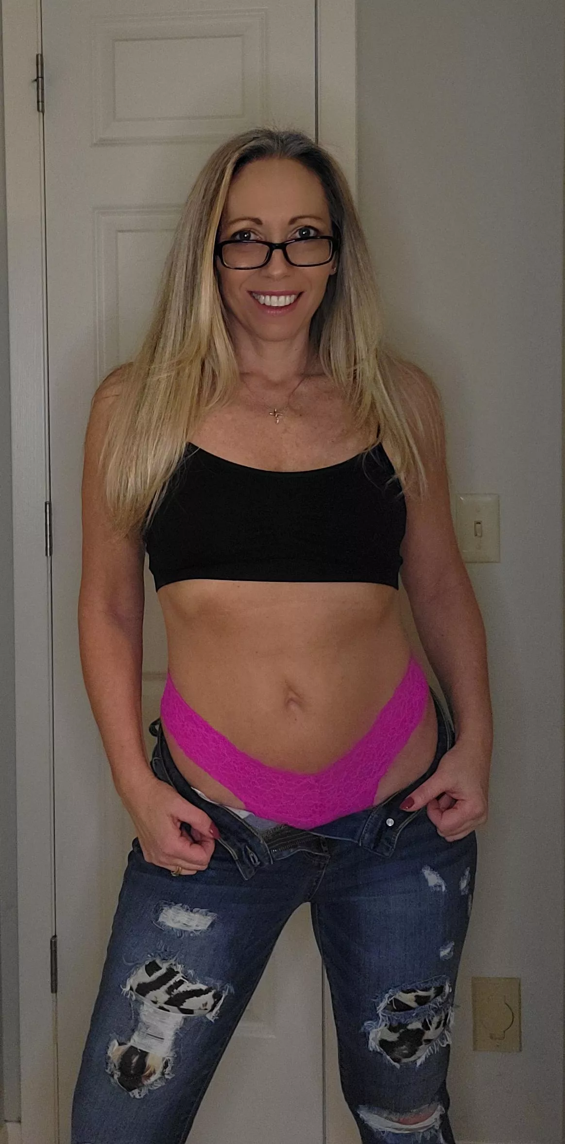 51 isn't too old for a crop top and a little hot pink? posted by Unhappy-Peak2683
