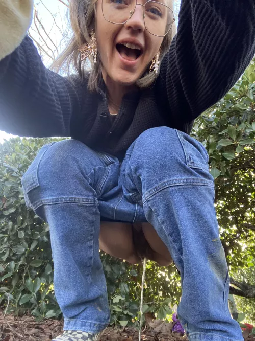 Ahhhh you caught me peeing in public, now what are you going to do.. report me? 😈 by SpitInMyMouth420_